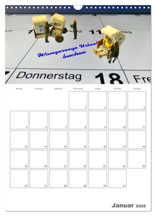 Produktbild: Wangerooge - Gl&uuml;cksort f&uuml;r Gro&szlig; und Klein (Wandkalender 2026 DIN A3 hoch), CALVENDO Monatskalender