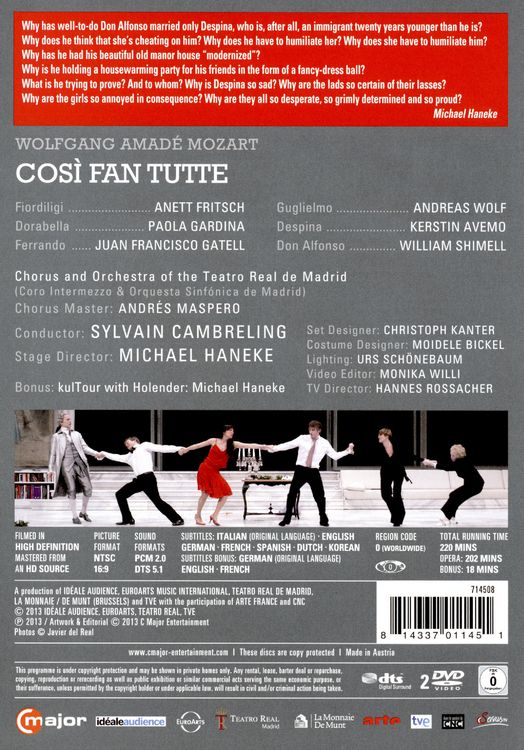 Produktbild: Mozart - Cosi fan tutte [2 DVDs]