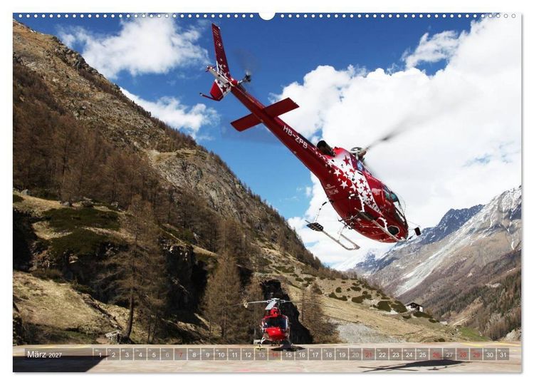 Produktbild: Helikopter in der Luft (hochwertiger Premium Wandkalender 2027 DIN A2 quer), Kunstdruck in Hochglanz