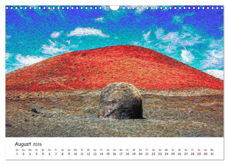 Produktbild: Lanzarote & La Graciosa - Im Stil von Vicent van Gogh (Wandkalender 2026 DIN A3 quer), CALVENDO Monatskalender