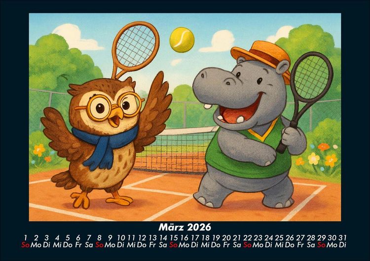 Produktbild: Ollie & Sash - Sportliche Abenteuer 2026 Fotokalender DIN A5