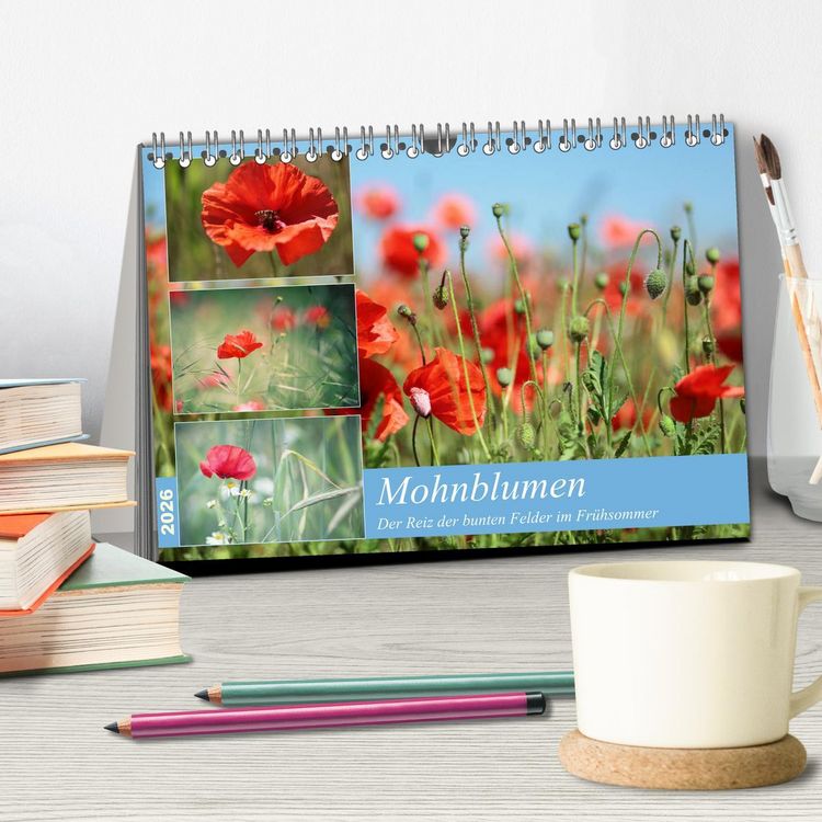 Produktbild: Mohnblumen (Tischkalender 2026 DIN A5 quer), CALVENDO Monatskalender