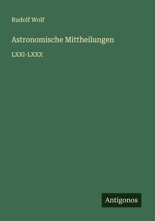 Produktbild: Astronomische Mittheilungen