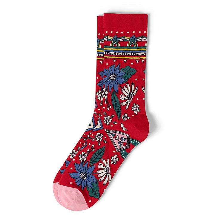 Produktbild: Socken Frida Kahlo &bdquo;Red Flowers&ldquo;, rot, Gr. 39-42