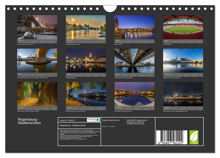 Produktbild: Regensburg - Stadtansichten (Wandkalender 2026 DIN A4 quer), CALVENDO Monatskalender