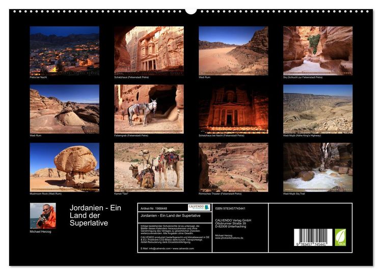 Produktbild: Jordanien - Ein Land der Superlative (hochwertiger Premium Wandkalender 2026 DIN A2 quer), Kunstdruck in Hochglanz