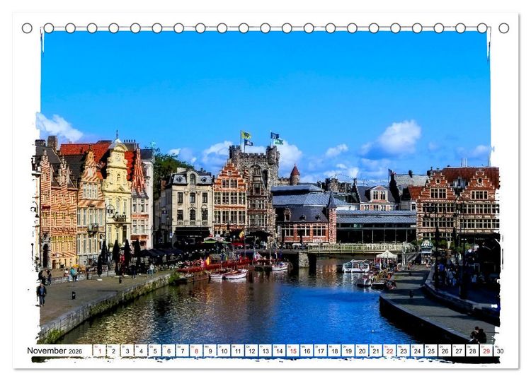 Produktbild: Spaziergang durch Gent (Tischkalender 2026 DIN A5 quer), CALVENDO Monatskalender