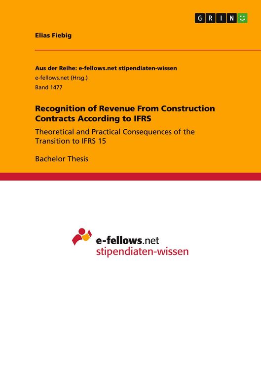 Produktbild: Recognition of Revenue From Construction Contracts According to IFRS
