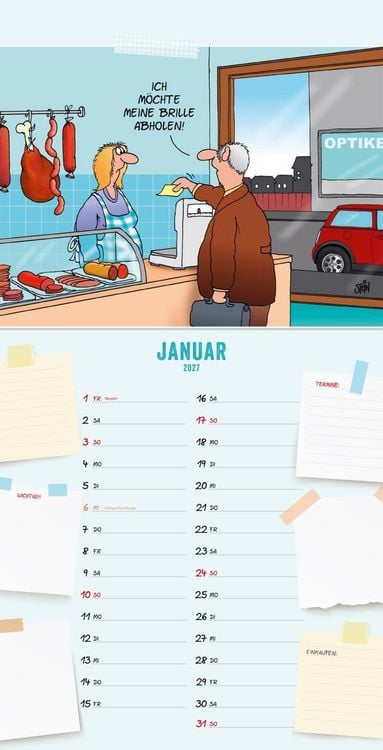 Produktbild: Uli Stein K&uuml;chenkalender 2027: Monatskalender f&uuml;r die Wand
