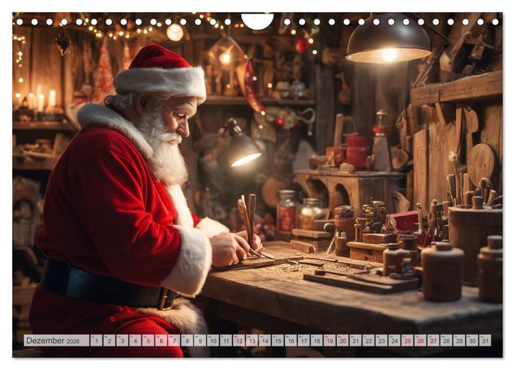 Produktbild: Durch das Jahr mit dem Weihnachtsmann (Wandkalender 2026 DIN A4 quer), CALVENDO Monatskalender