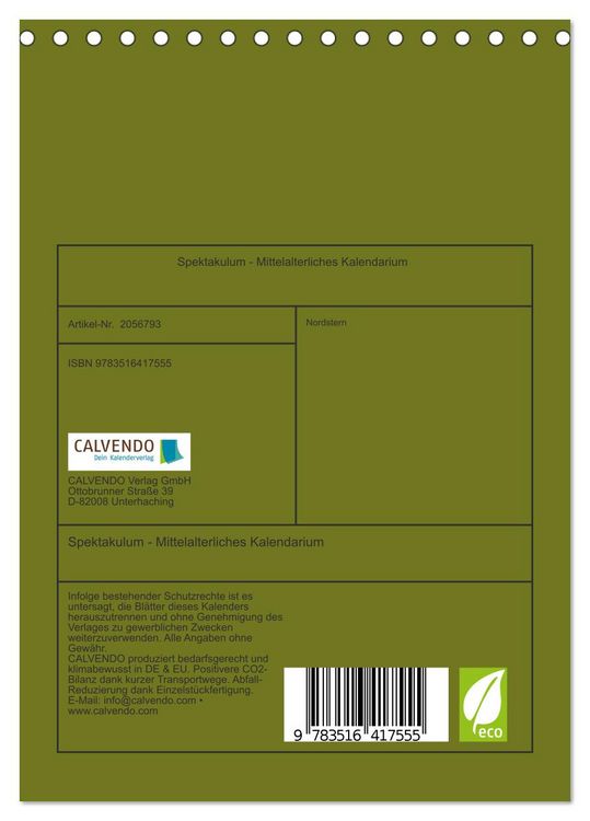 Produktbild: Spektakulum - Mittelalterliches Kalendarium (Tischkalender 2026 DIN A5 hoch), CALVENDO Monatskalender