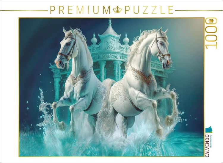 Produktbild: CALVENDO Puzzle Elegante Pferde | 1000 Teile Lege-Gr&ouml;&szlig;e 64x48cm Foto-Puzzle f&uuml;r gl&uuml;ckliche Stunden