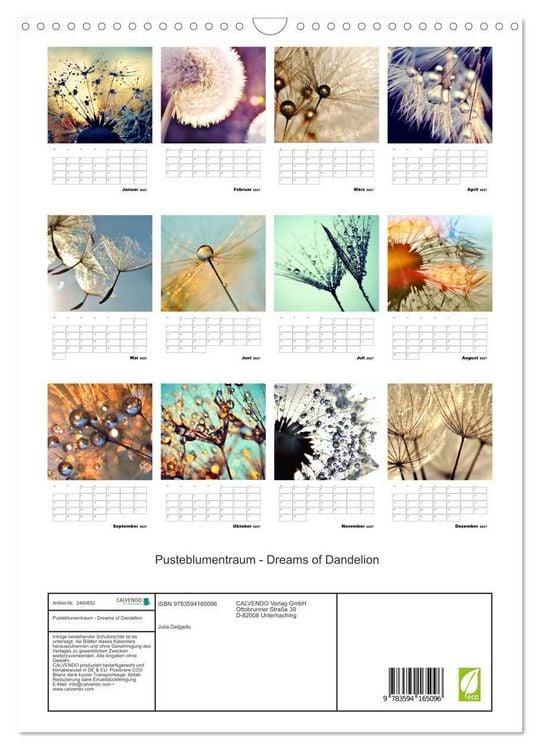 Produktbild: Pusteblumentraum - Dreams of Dandelion (Wandkalender 2027 DIN A3 hoch), CALVENDO Monatskalender