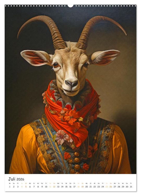 Produktbild: Tierische Kunst - Eine Sammlung von Renaissance-Gem&auml;lden mit tierischen Motiven (Wandkalender 2026 DIN A2 hoch), CALVENDO Monatskalender