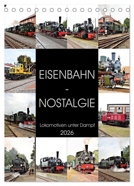 Produktbild: EISENBAHN - NOSTALGIE - 2026 (Tischkalender 2026 DIN A5 hoch), CALVENDO Monatskalender