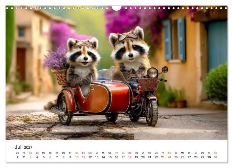 Produktbild: Waschb&auml;ren - Klein. Knuddelig. Herzerw&auml;rmend. (Wandkalender 2027 DIN A3 quer), CALVENDO Monatskalender