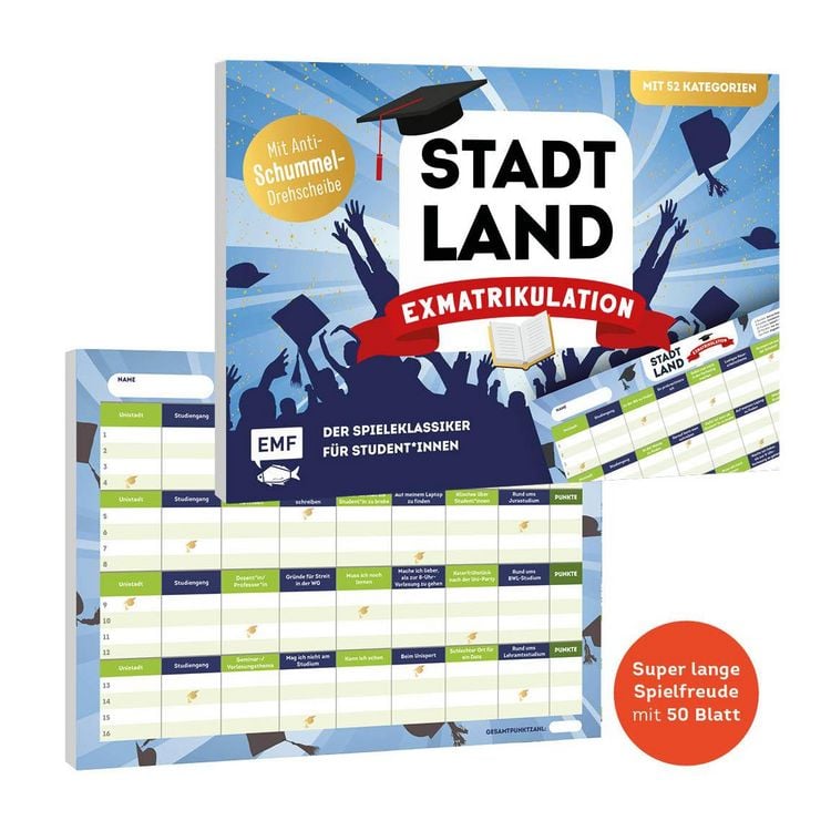 Produktbild: Stadt, Land, Exmatrikulation &ndash; Der Spieleklassiker f&uuml;r Studentinnen und Studenten