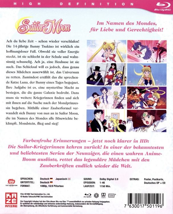 Produktbild: Sailor Moon - Staffel 1 - Blu-ray Box (Episoden 1-46) [6 Blu-rays]