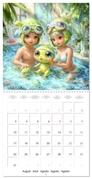Produktbild: En famille ou entre amis - Inspir&eacute; du style Manga (Calendrier mural carr&eacute; 2026 30x30 cm) Calendrier double avec une page pour vos prises de notes