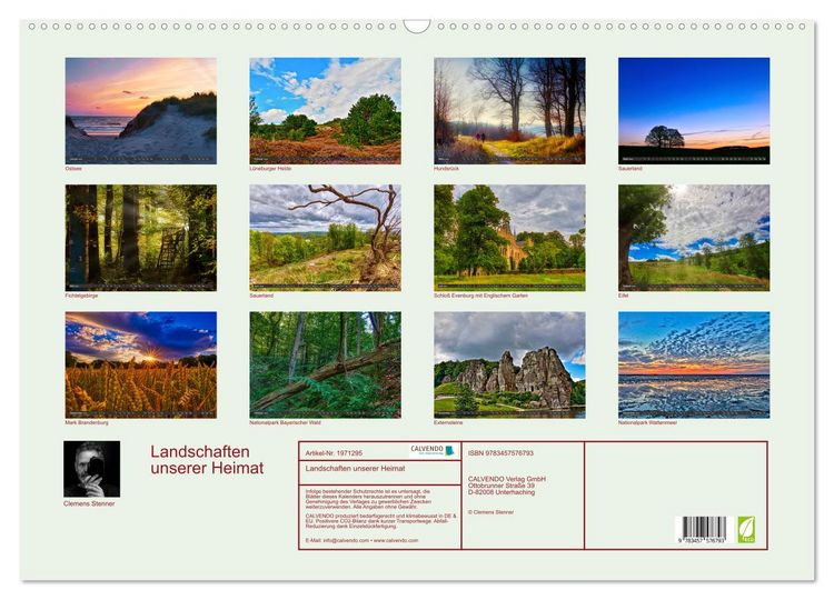 Produktbild: Landschaften unserer Heimat (Wandkalender 2026 DIN A2 quer), CALVENDO Monatskalender