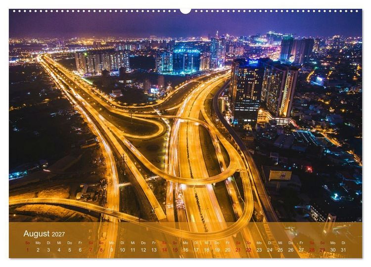 Produktbild: Traffic Lights - Gro&szlig;stadtverkehr der sch&ouml;nsten Metropolen von oben (hochwertiger Premium Wandkalender 2027 DIN A2 quer), Kunstdruck in Hochglanz