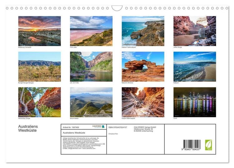Produktbild: Australiens Westk&uuml;ste (Wandkalender 2026 DIN A3 quer), CALVENDO Monatskalender