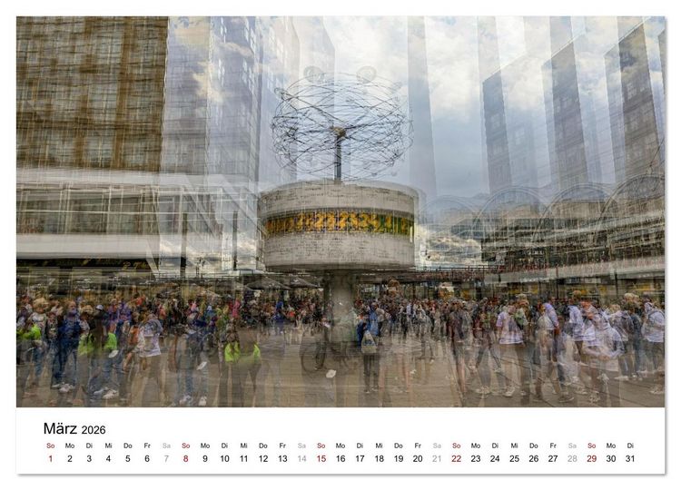 Produktbild: Berlin &ndash; Ikonen in Mehrfachbelichtung (Wandkalender 2026 DIN A4 quer), CALVENDO Monatskalender