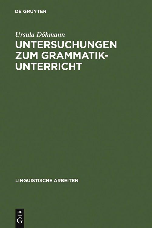 Produktbild: Untersuchungen zum Grammatikunterricht