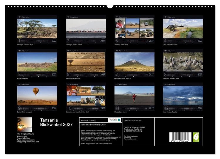 Produktbild: Tansania Blickwinkel 2027 (hochwertiger Premium Wandkalender 2027 DIN A2 quer), Kunstdruck in Hochglanz