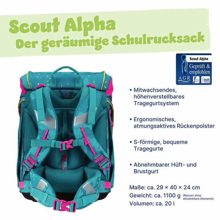 Produktbild: Scout Schulranzen Set Alpha, Schulranzen Set, 4tlg, Happy Confetti