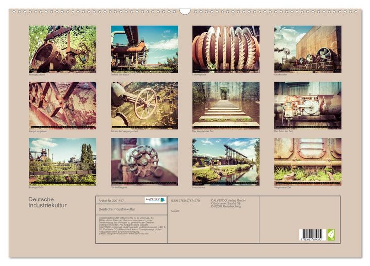 Produktbild: Deutsche Industriekultur (Wandkalender 2026 DIN A2 quer), CALVENDO Monatskalender