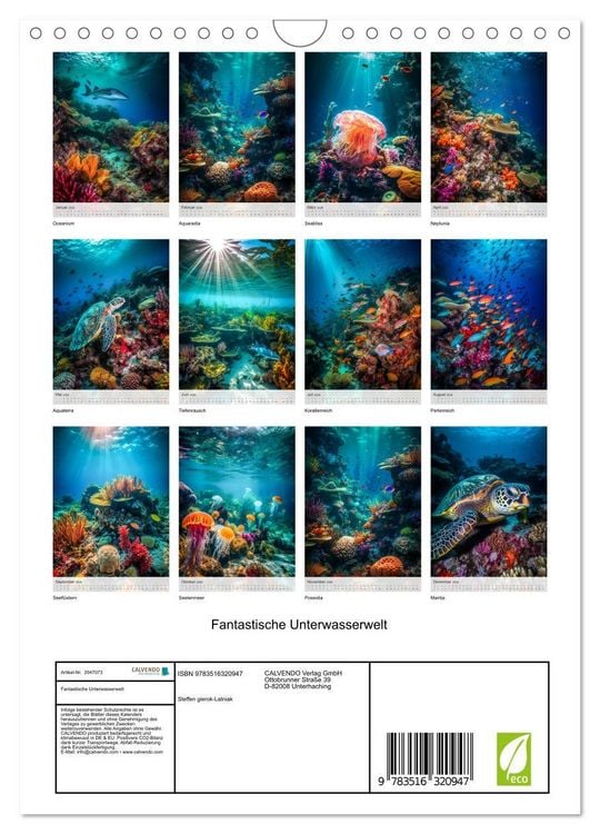 Produktbild: Fantastische Unterwasserwelt (Wandkalender 2026 DIN A4 hoch), CALVENDO Monatskalender