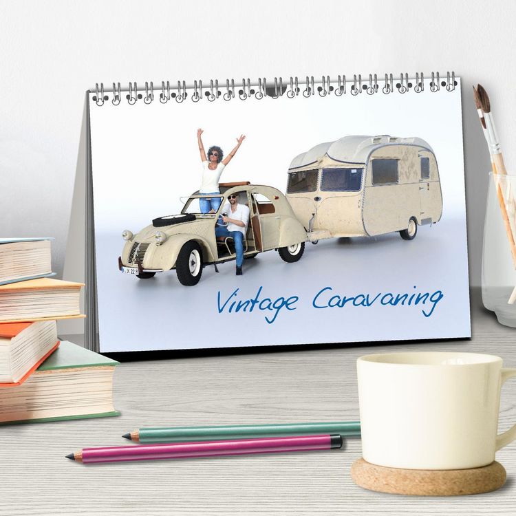 Produktbild: Vintage Caravaning (Tischkalender 2026 DIN A5 quer), CALVENDO Monatskalender