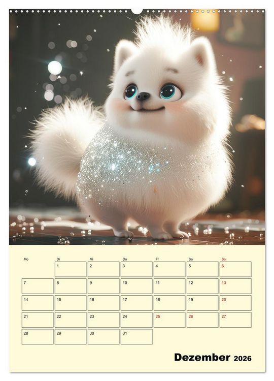 Produktbild: Entz&uuml;ckende Hunde. Liebliche Cartoons zum Schmunzeln (hochwertiger Premium Wandkalender 2026 DIN A2 hoch), Kunstdruck in Hochglanz
