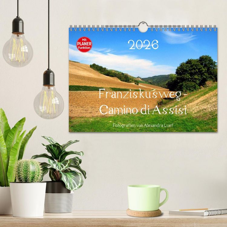 Produktbild: Franziskusweg - Camino di Assisi (Wandkalender 2026 DIN A4 quer), CALVENDO Monatskalender