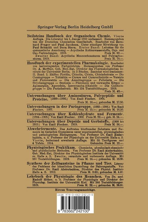 Produktbild: Die Biogenen Amine und Ihre Bedeutung f&uuml;r die Physiologie und Pathologie des Pflanzlichen und Tierischen Stoffwechsels
