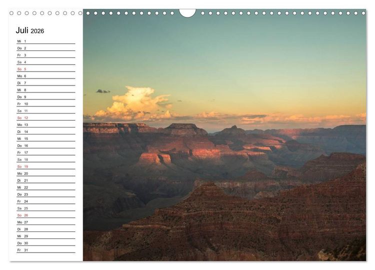 Produktbild: Faszination Grand Canyon (Wandkalender 2026 DIN A3 quer), CALVENDO Monatskalender