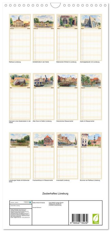 Produktbild: Familienplaner 2026 - Zauberhaftes L&uuml;neburg mit 5 Spalten (Wandkalender, 21 x 45 cm) CALVENDO