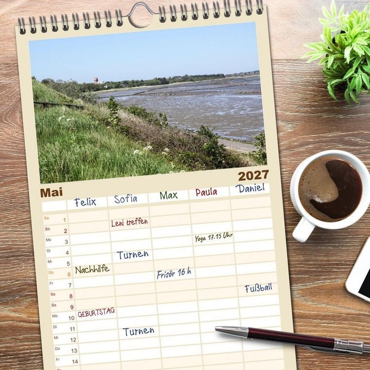 Produktbild: Familienplaner 2027 - Vielf&auml;ltiges Sylt - Mehr als Strand mit 5 Spalten (Wandkalender, 21 x 45 cm) CALVENDO