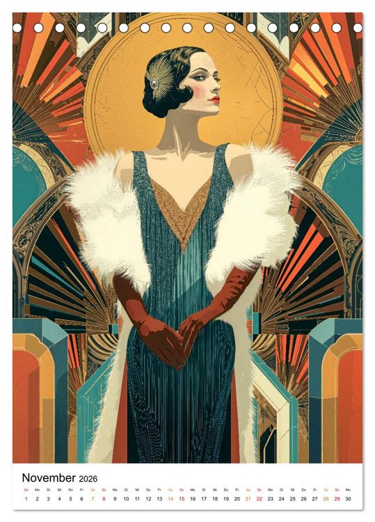 Produktbild: Art Deco - Glamour, Geometrie und Goldstaub (Tischkalender 2026 DIN A5 hoch), CALVENDO Monatskalender