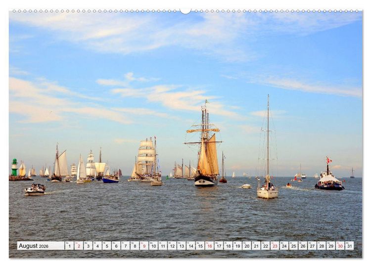 Produktbild: Die HANSE SAIL Das gro&szlig;e Seglertreffen in Rostock (Wandkalender 2026 DIN A2 quer), CALVENDO Monatskalender