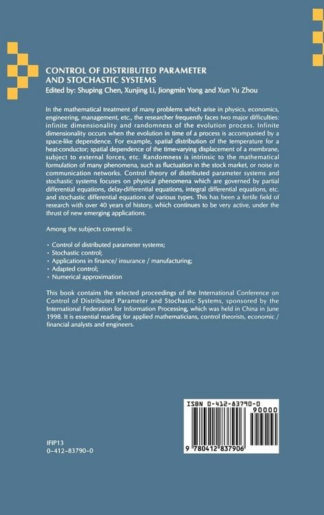 Produktbild: Control of Distributed Parameter and Stochastic Systems