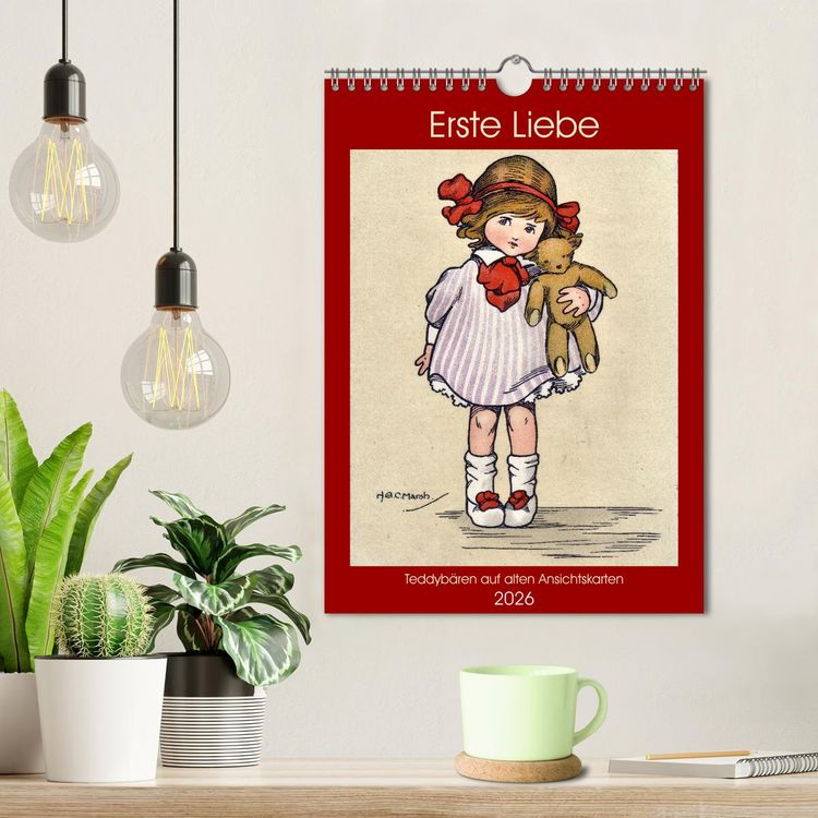Produktbild: Erste Liebe - Teddyb&auml;ren auf alten Ansichtskarten (Wandkalender 2026 DIN A4 hoch), CALVENDO Monatskalender