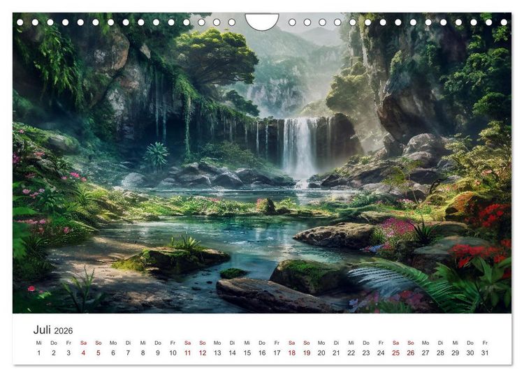 Produktbild: Kaskaden - Die Poesie des Wassers (Wandkalender 2026 DIN A4 quer), CALVENDO Monatskalender