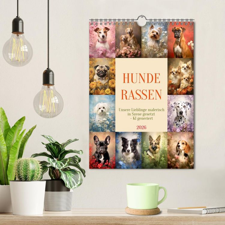 Produktbild: Hunderassen (Wandkalender 2026 DIN A4 hoch), CALVENDO Monatskalender