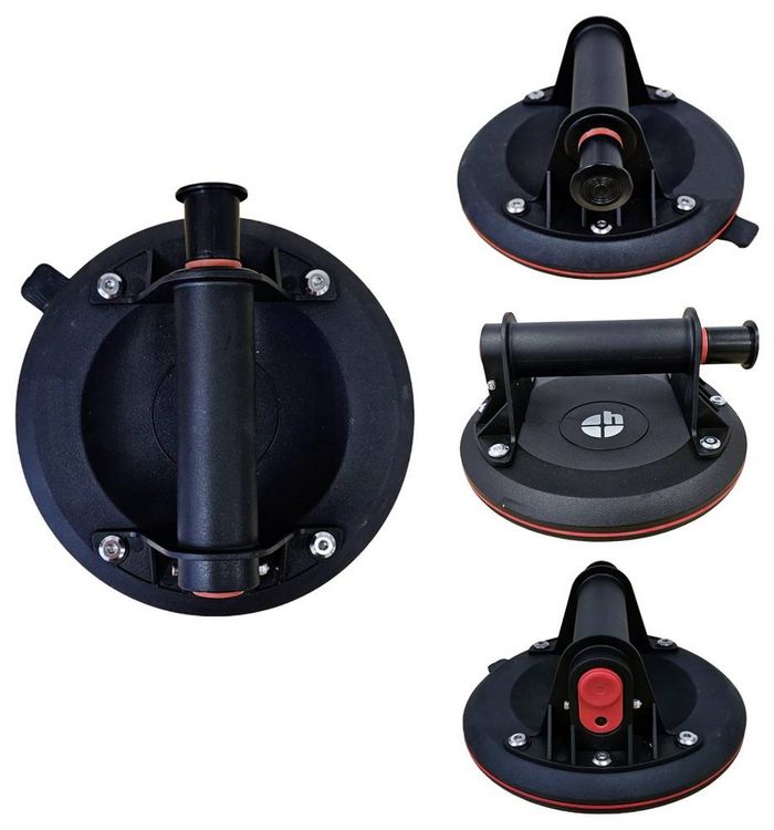 Produktbild: Heicko P612 1-Kopf-Saugheber mit eingebauter Vakuumpumpe und Vakuumanzeige inkl. Aufbewahrungskoffer, &Oslash; 200 mm Tragkraft (max.) 140 kg