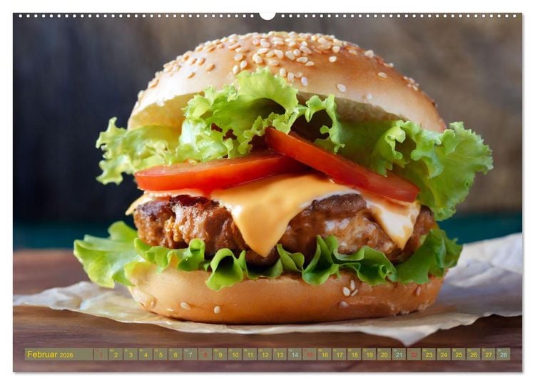Produktbild: Unsere Burger Deluxe (Wandkalender 2026 DIN A2 quer), CALVENDO Monatskalender