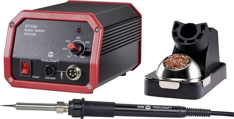 Produktbild: TOOLCRAFT ST-80A L&ouml;tstation analog 80W 150 - 450&deg;C inkl. L&ouml;tspitze