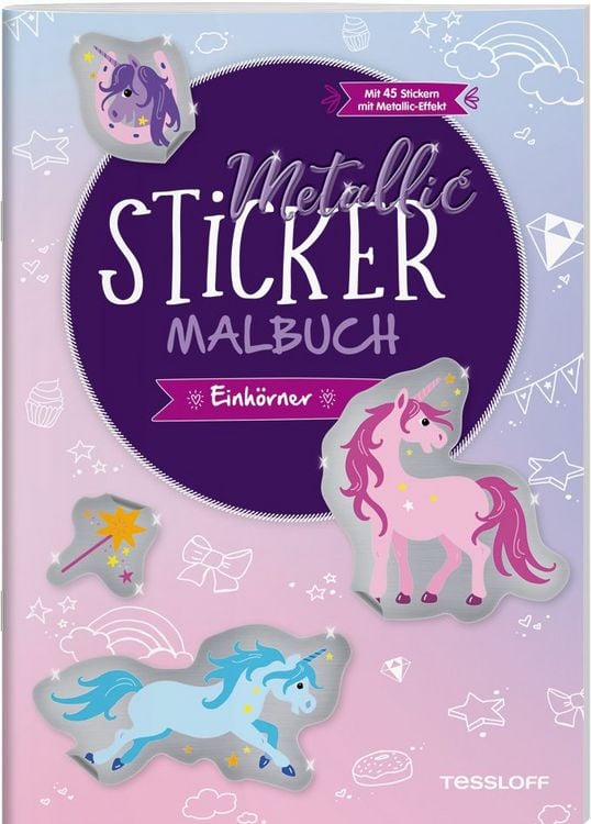 Produktbild: Metallic-Sticker Malbuch. Einh&ouml;rner