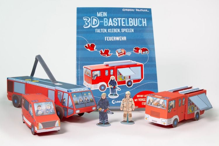 Produktbild: Mein 3D-Bastelbuch - Falten, kleben, spielen - Feuerwehr